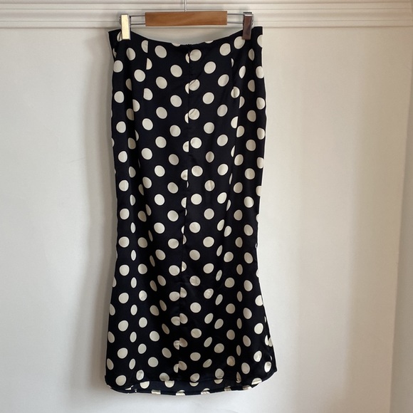 NWT Polka Dot-Print Ruched Midi Skirt - Picture 9 of 11